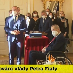 Prezident Zeman dnes jmenoval vládu premiéra Fialy