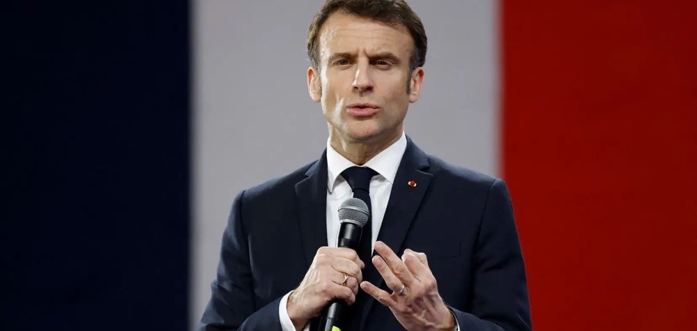 Francouzský prezident Emmanuel Macron v Praze