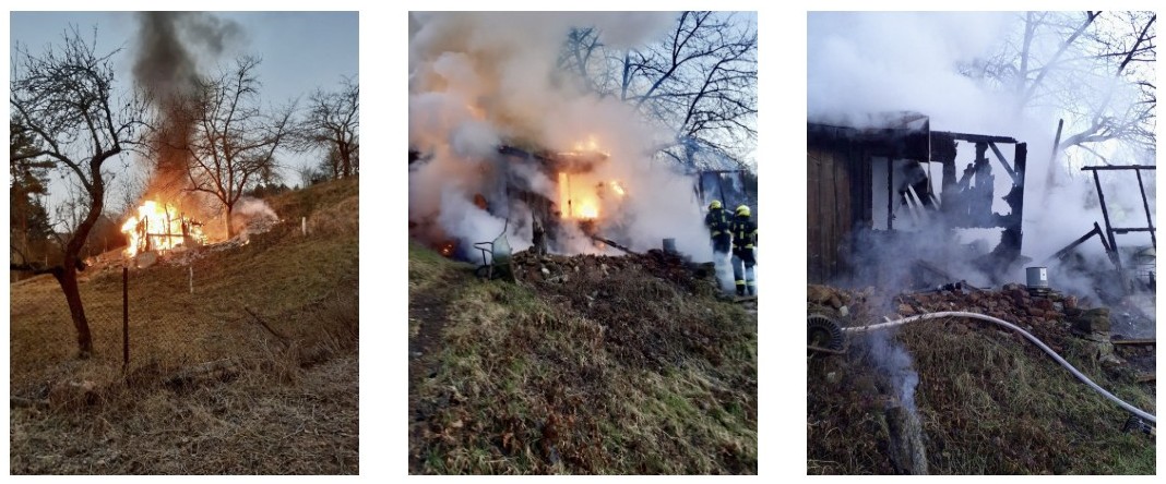 V hořící chatě ve Slivenci nalezli hasiči mrtvého muže