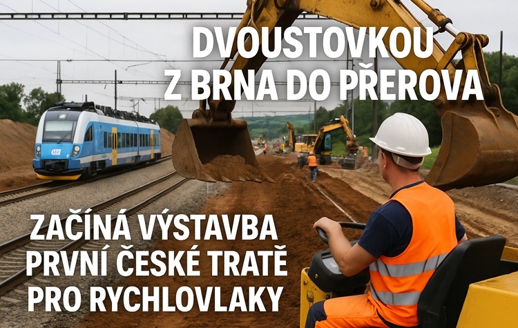 Dvoustovkou z Brna do Přerova: začíná výstavba první české tratě pro rychlovlaky