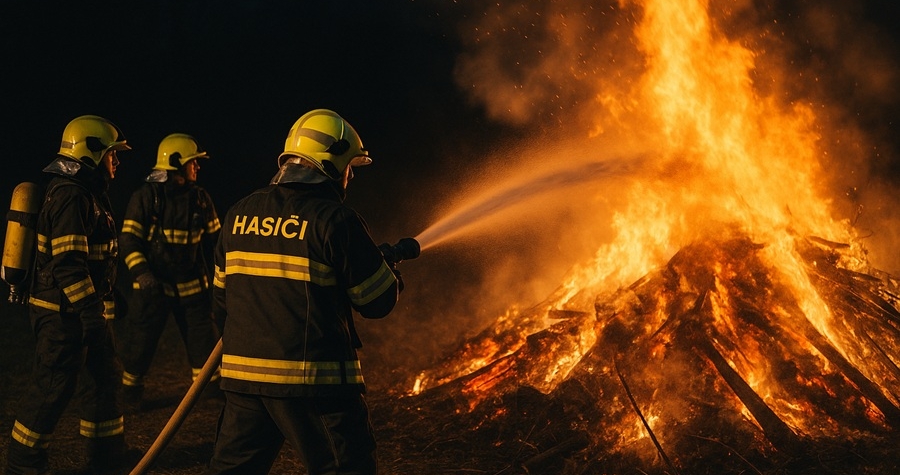 Hasiči letos kvůli čarodějnicím vyjížděli k 31 požárům